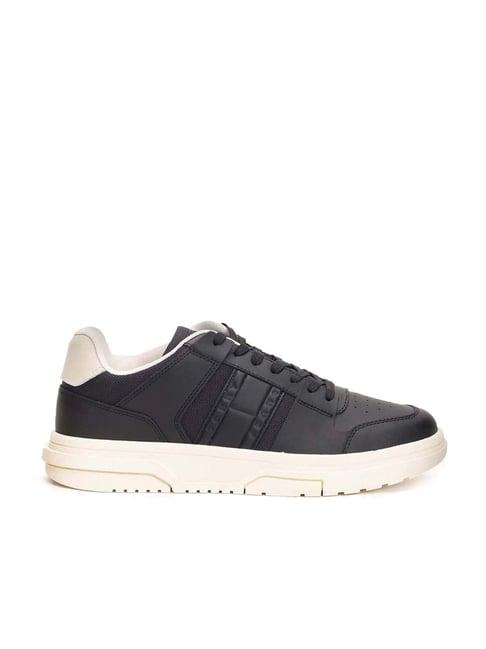 tommy hilfiger men's black casual sneakers