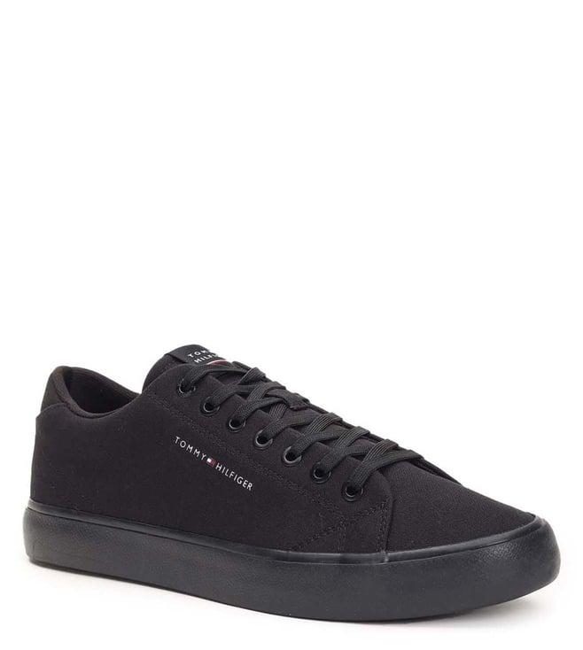 tommy hilfiger men's black sneakers