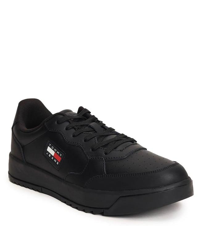 tommy hilfiger men's black sneakers