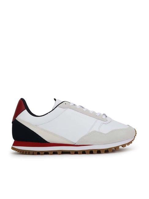 tommy hilfiger men's elevated runner white sneakers