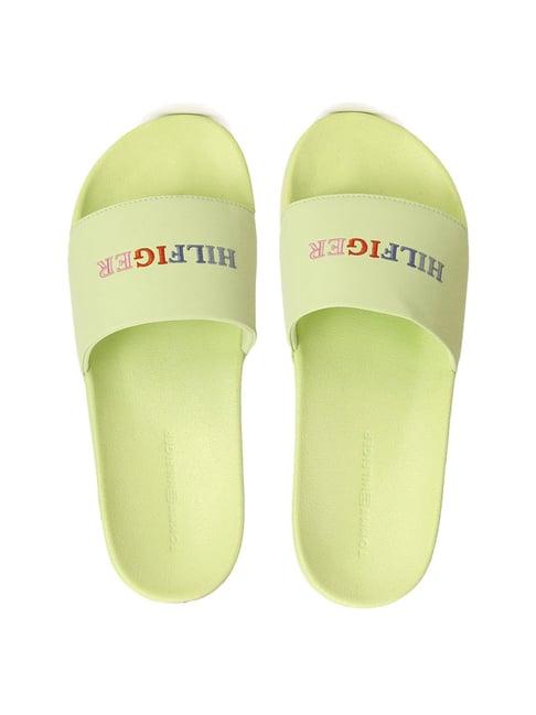 tommy hilfiger men's green slides