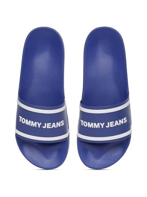 tommy hilfiger men's navy slides