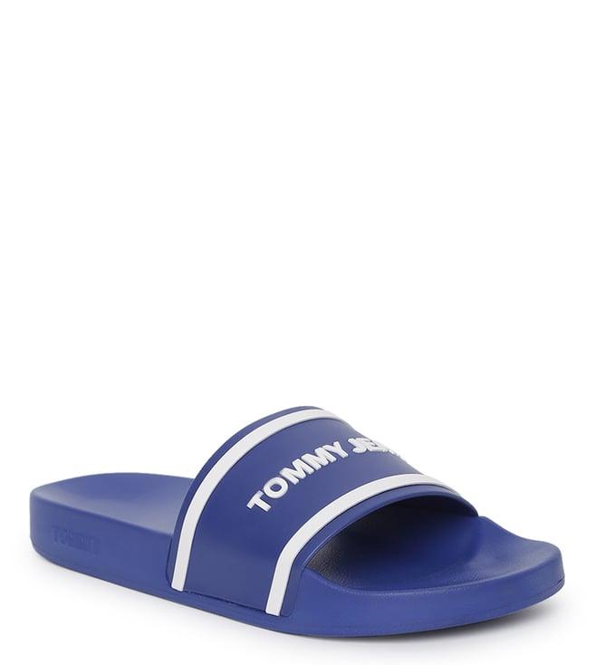 tommy hilfiger men's navy voyage slide sandals