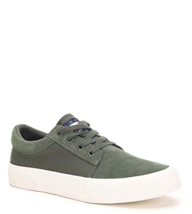tommy hilfiger men's pewter green sneakers