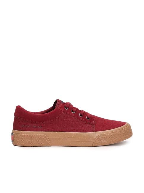 tommy hilfiger men's red casual sneakers