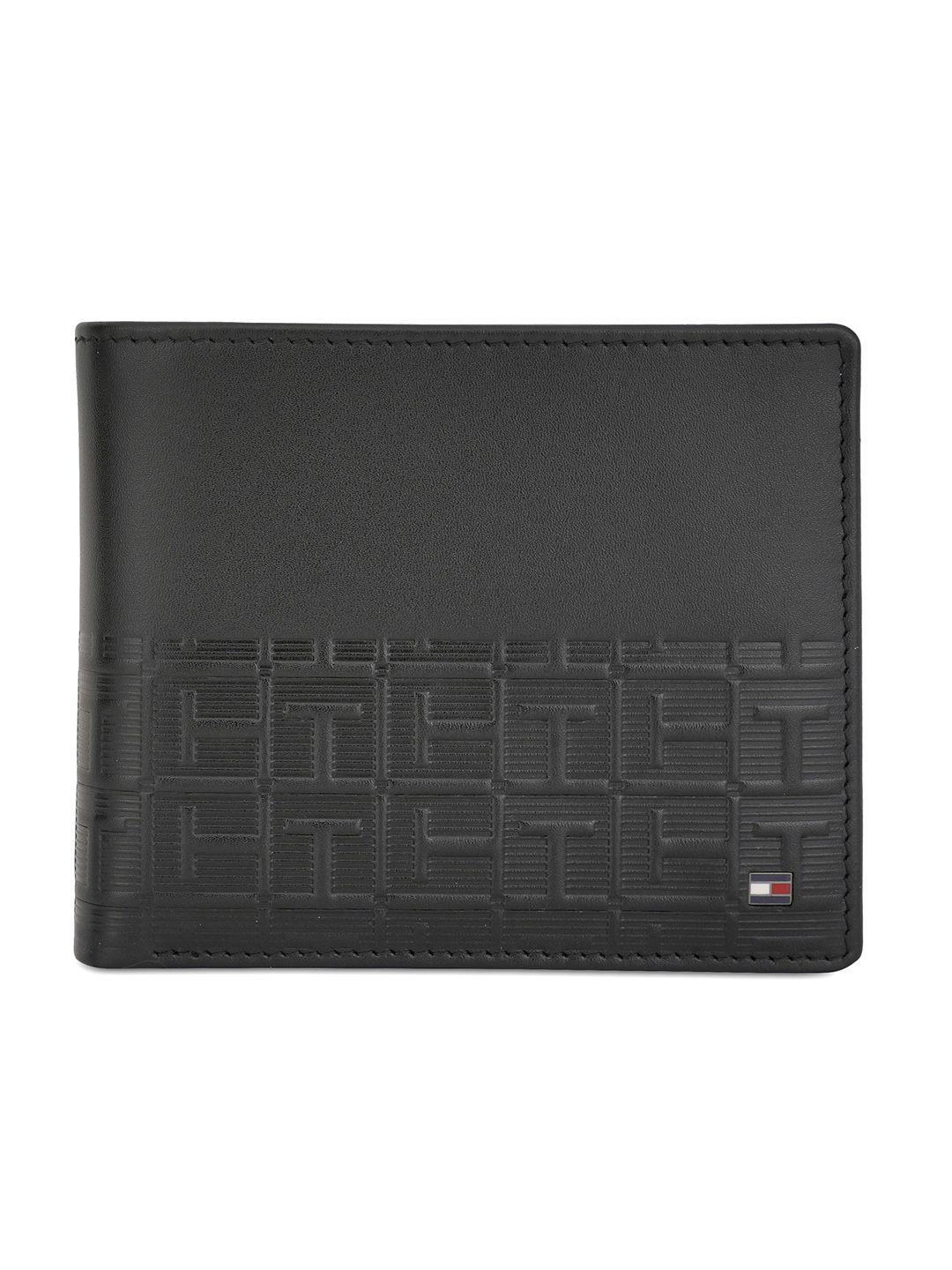 tommy hilfiger men abstract textured leather two fold wallet
