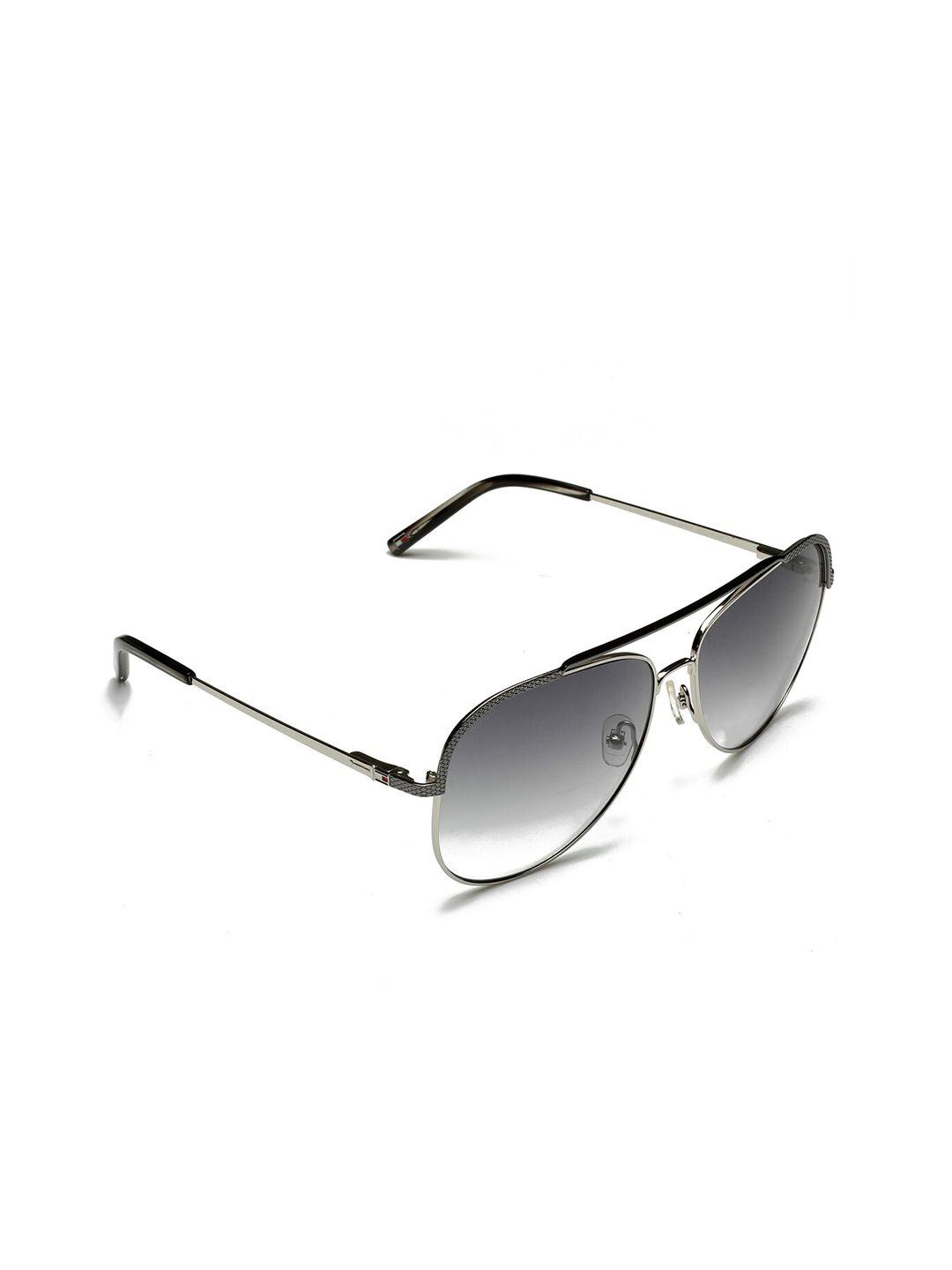 tommy hilfiger men aviator sunglasses with uv protected lens 9719 c4 d gun silver 60 s