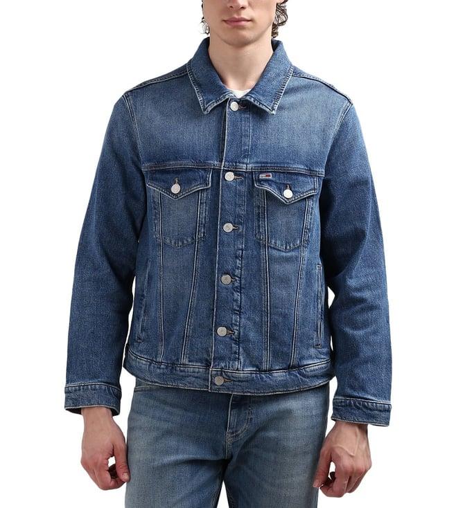 tommy hilfiger men blue regular fit denim jacket