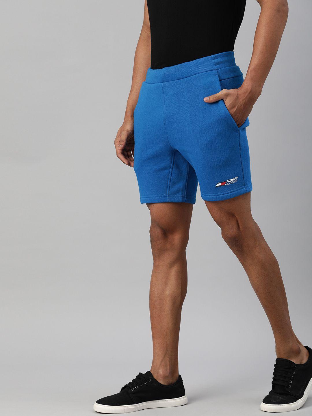 tommy hilfiger men blue solid regular fit regular shorts