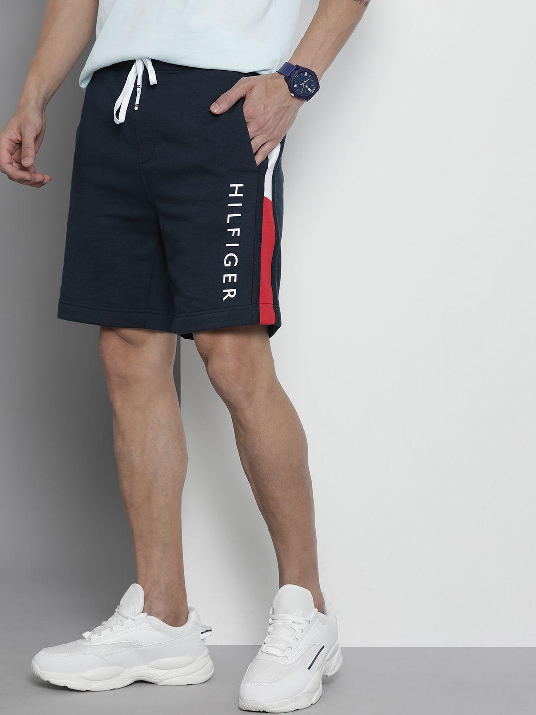 tommy hilfiger men brand logo embroidered print shorts