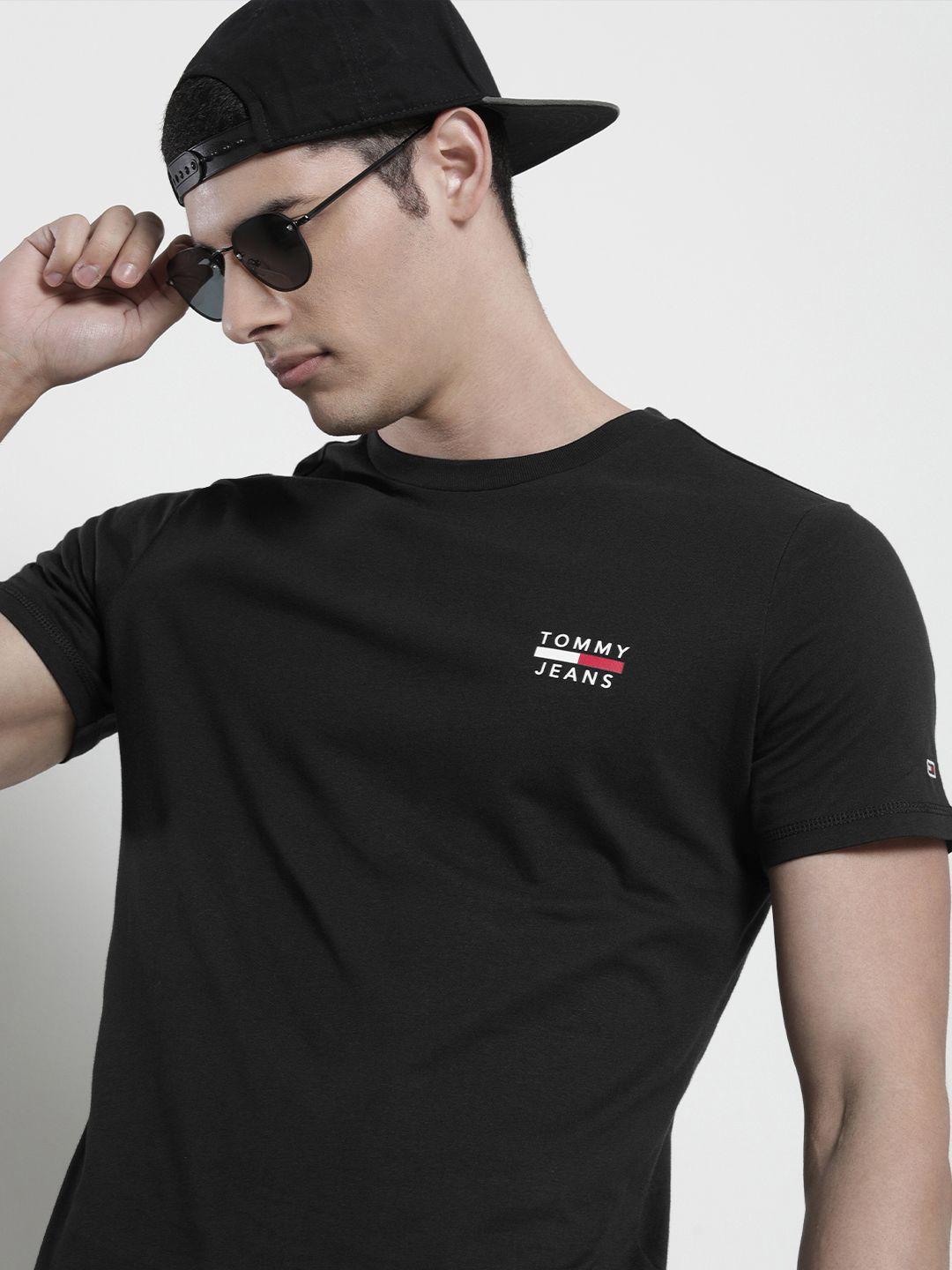 tommy hilfiger men brand logo pure cotton t-shirt