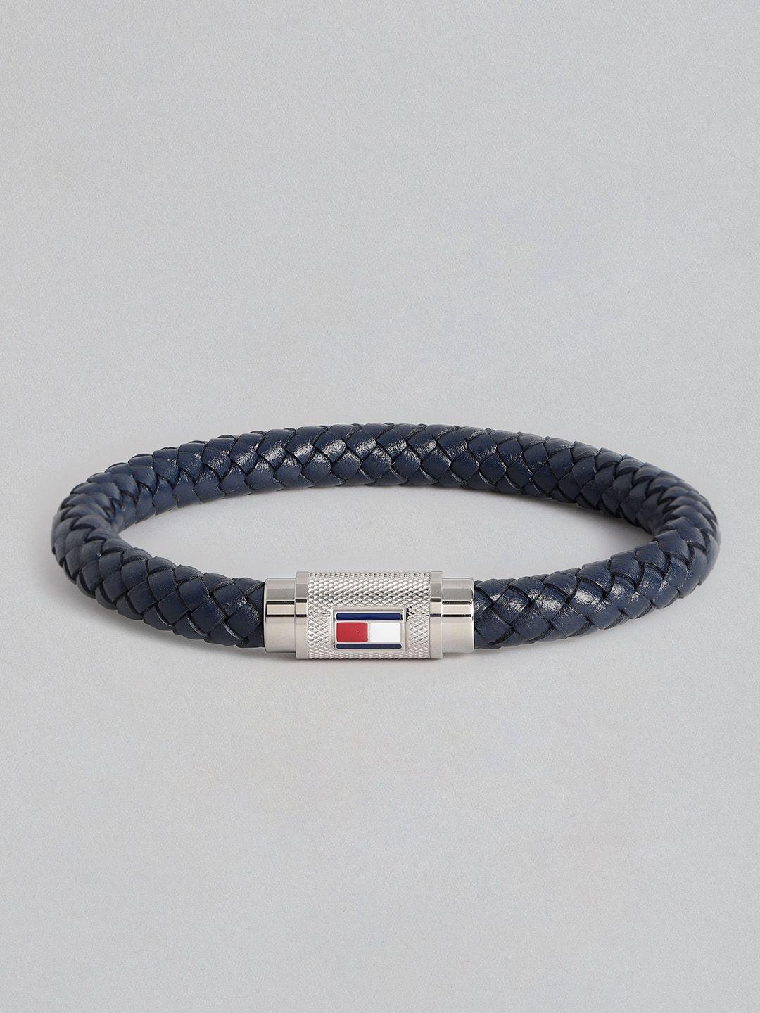 tommy hilfiger men core leather wraparound bracelet