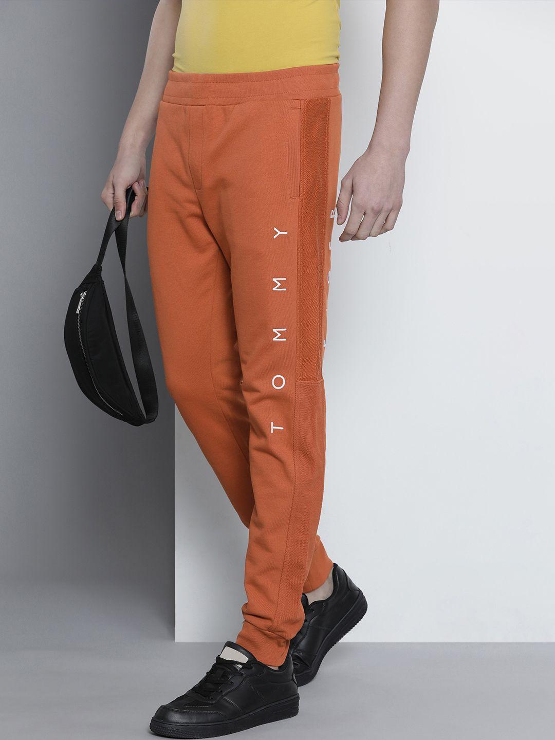 tommy hilfiger men dusty copper mono design casual track pants