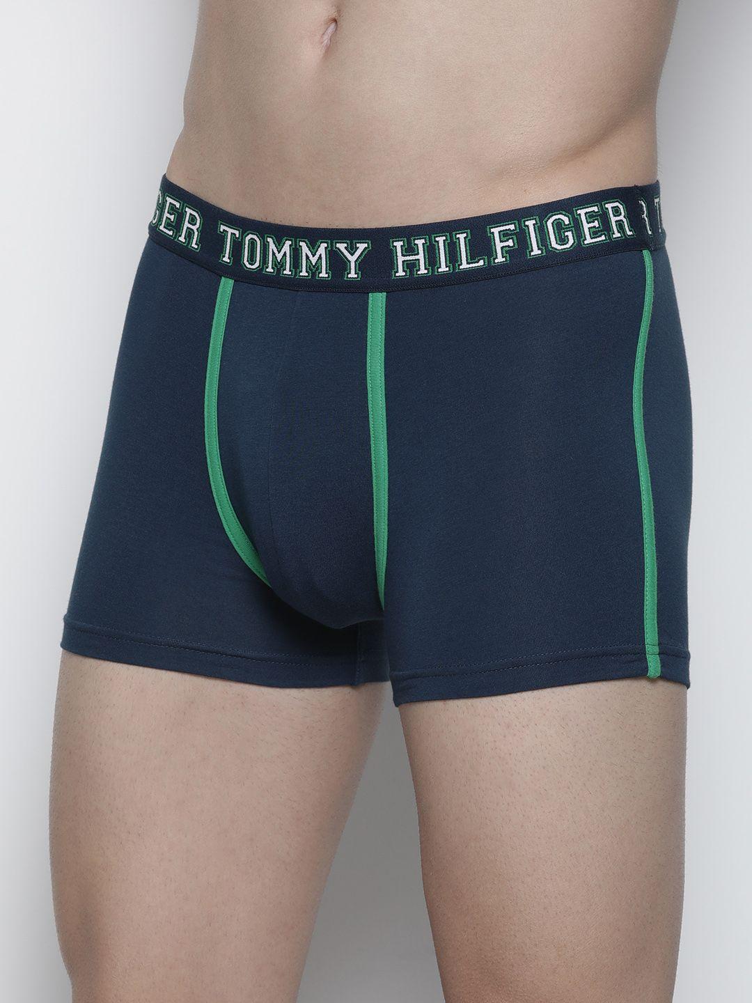 tommy hilfiger men navy blue solid trunks p2ab4118