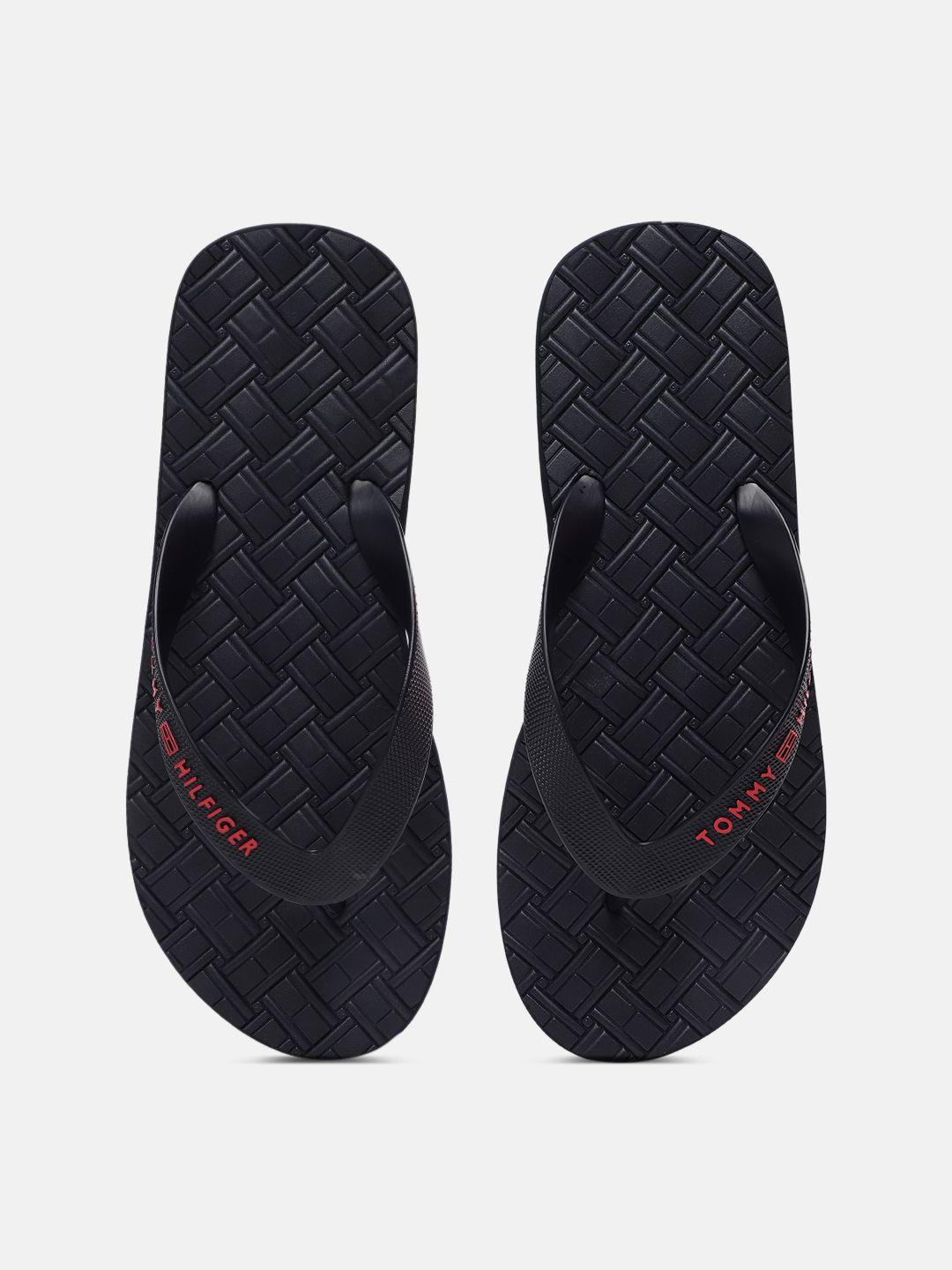 tommy hilfiger men navy blue thong flip-flops