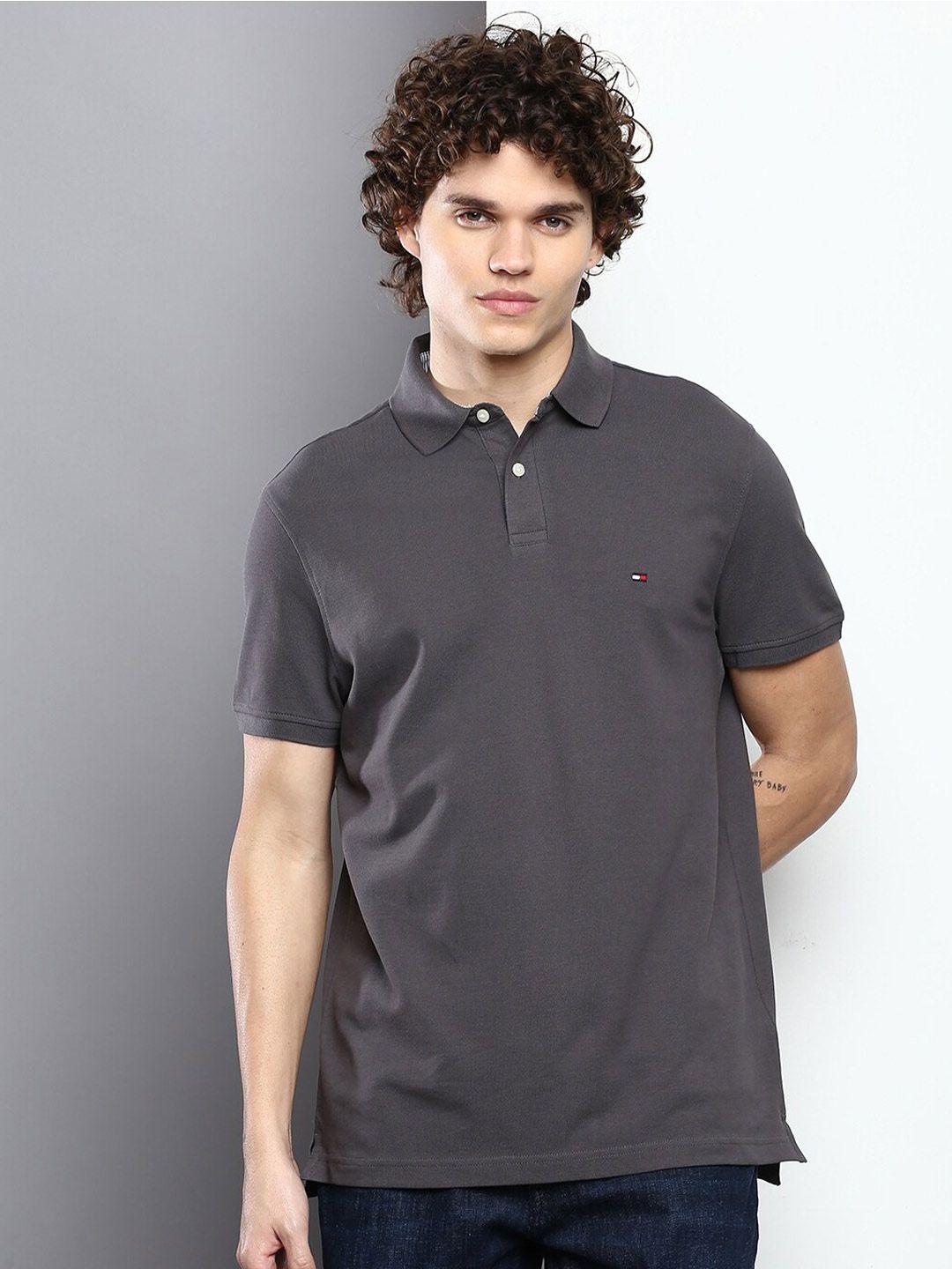 tommy hilfiger men polo collar cotton t-shirt