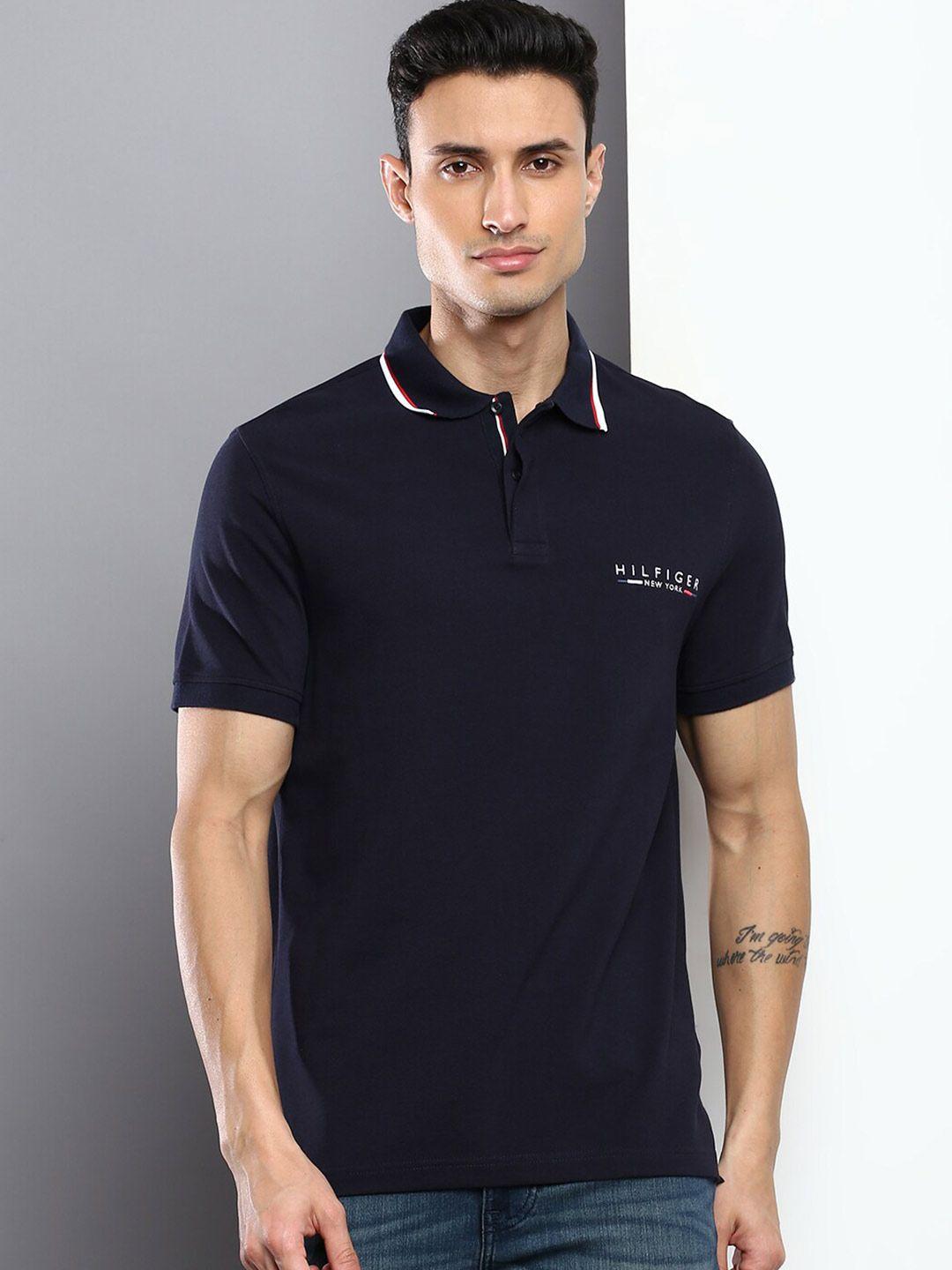 tommy hilfiger men polo collar cotton t-shirt