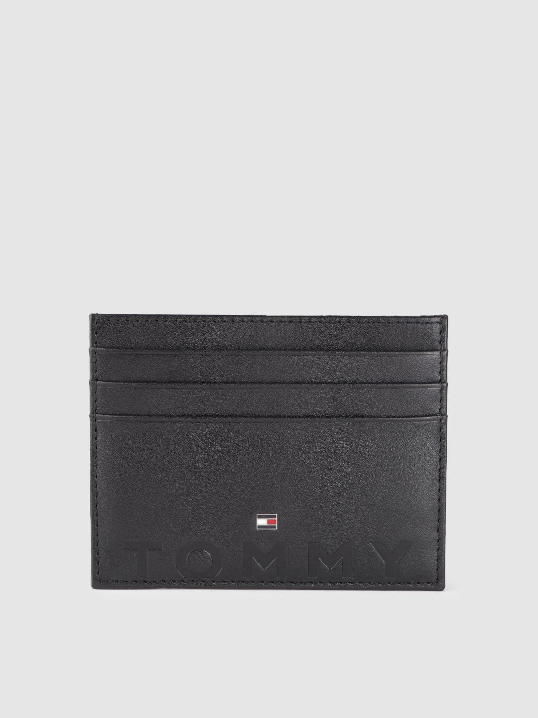 tommy hilfiger men printed leather card holder