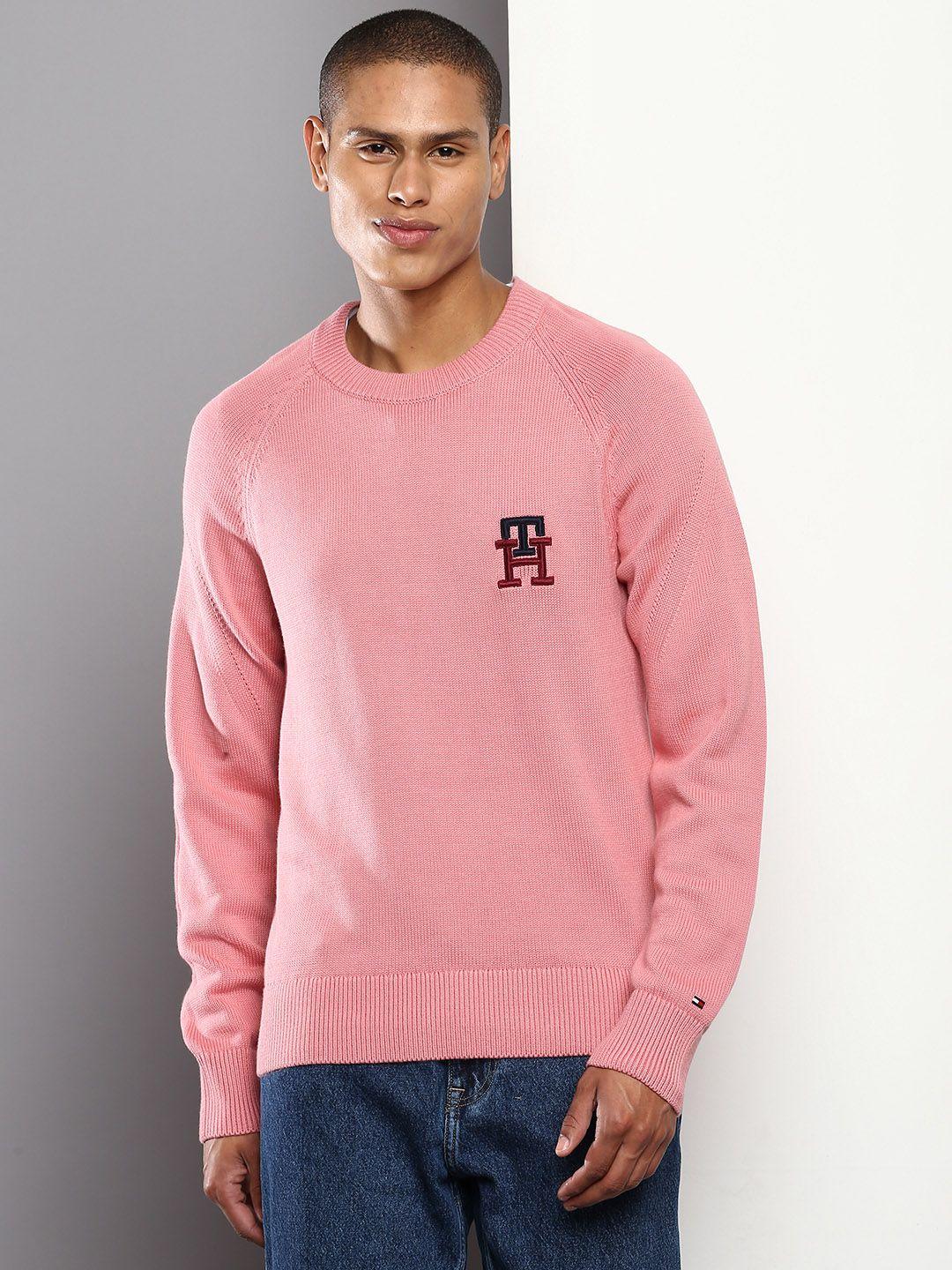 tommy hilfiger men pullover with embroidered detail