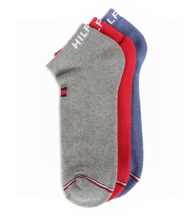 tommy hilfiger men red solid ankle socks