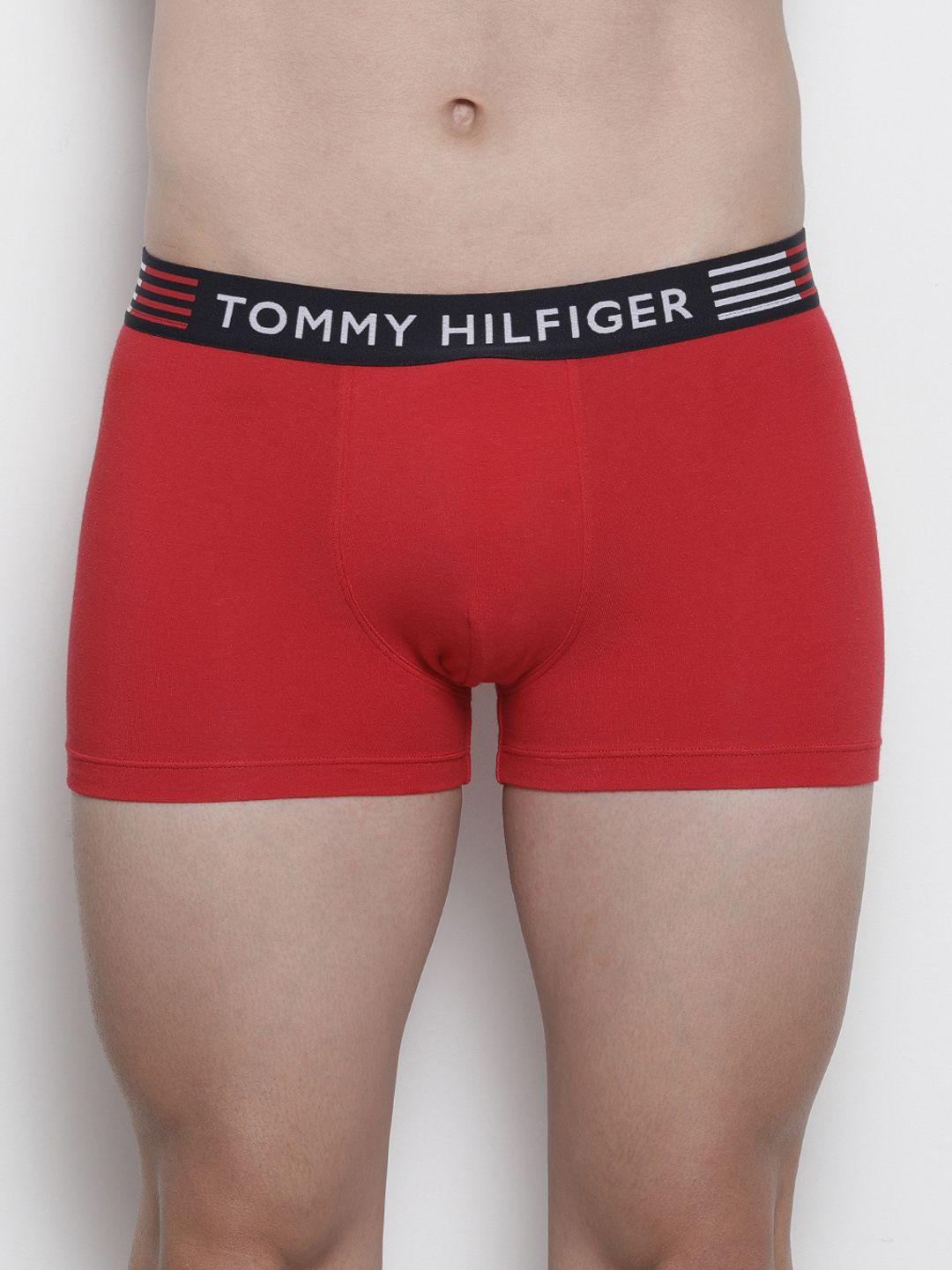 tommy hilfiger men red solid trunk p2ab4153