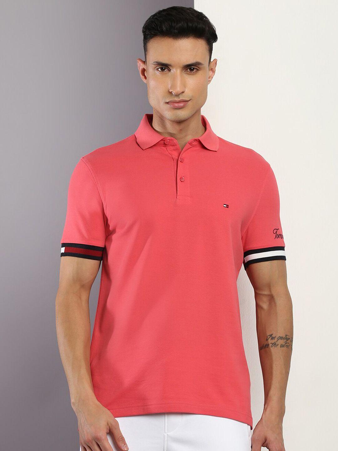 tommy hilfiger men short sleeves polo collar sports t-shirt