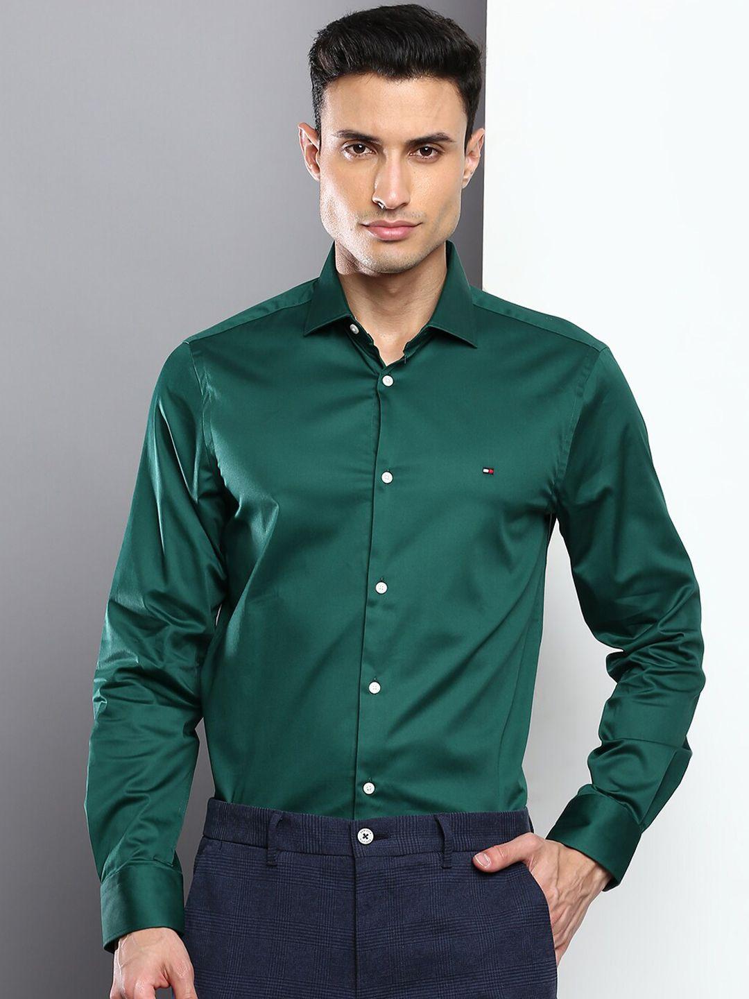 tommy hilfiger men slim fit casual cotton shirt