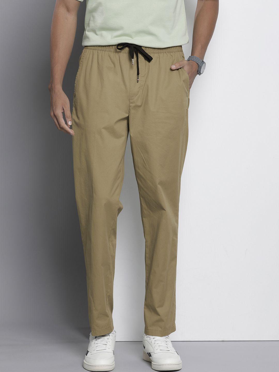 tommy hilfiger men solid mid-rise track pants