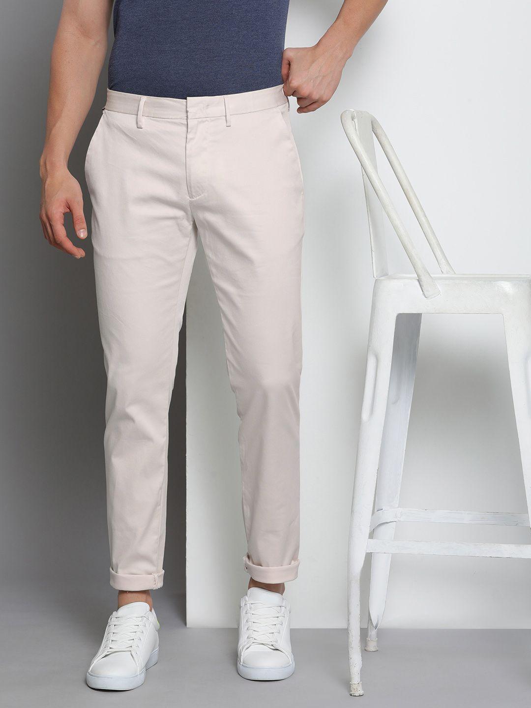 tommy hilfiger men solid slim fit regular trousers