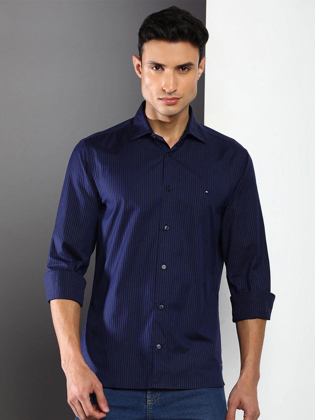 tommy hilfiger men striped casual shirt