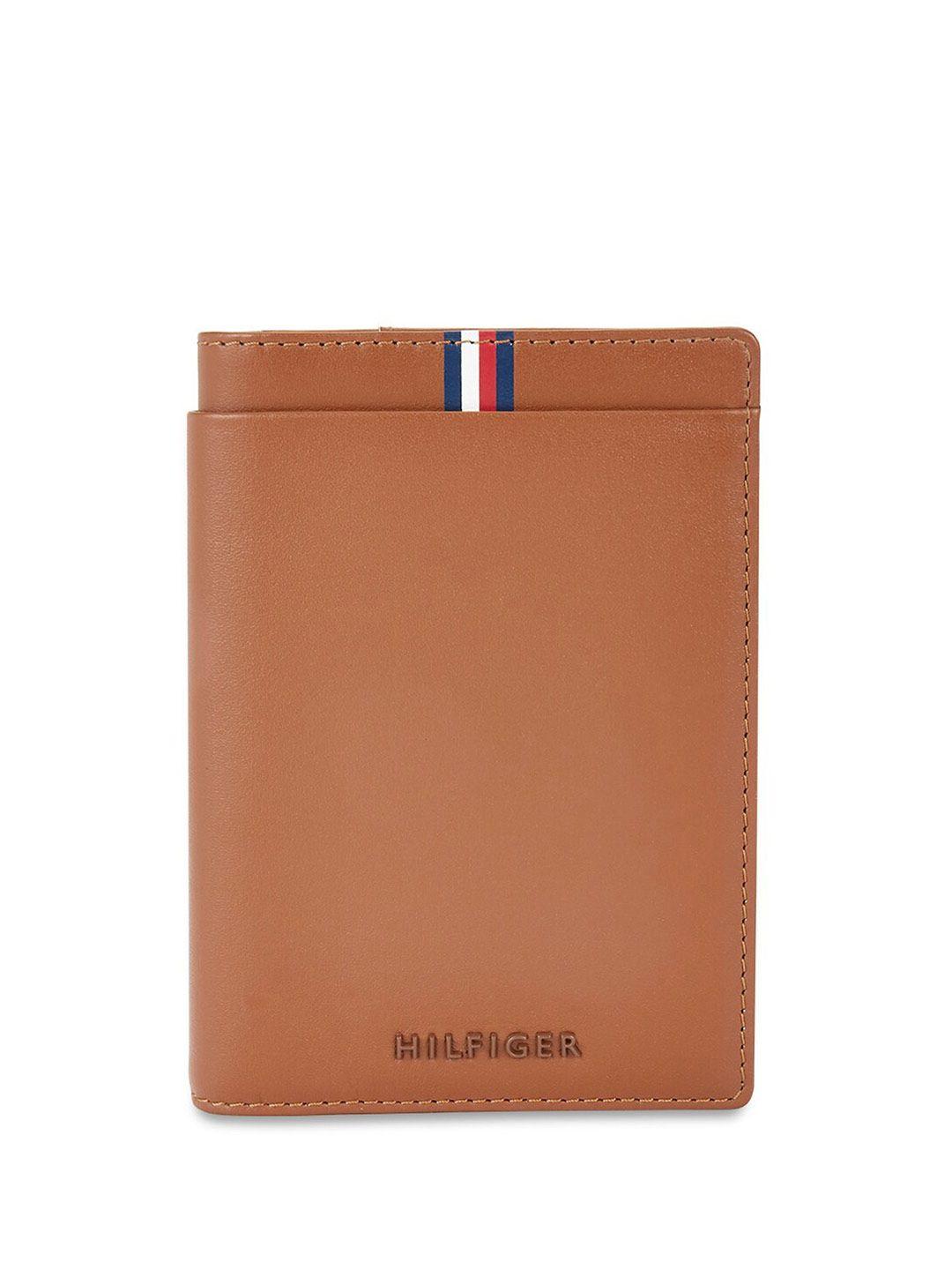 tommy hilfiger men textured leather passport holder