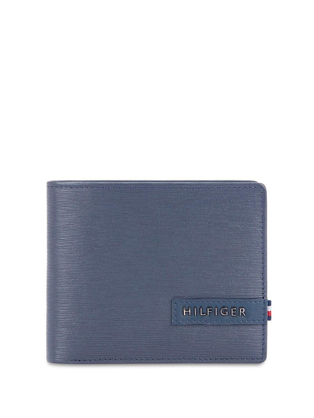 tommy hilfiger men textured leather two fold wallet