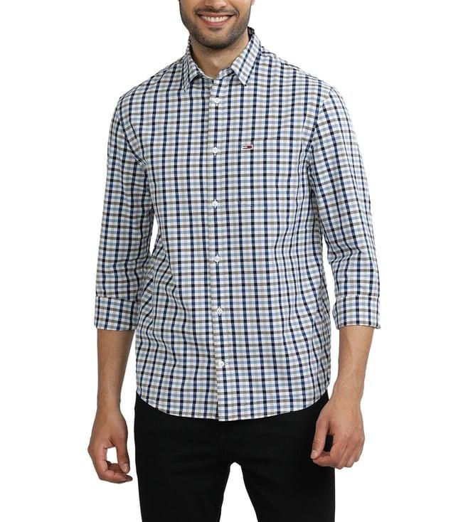 tommy hilfiger multicolor checks regular fit shirt