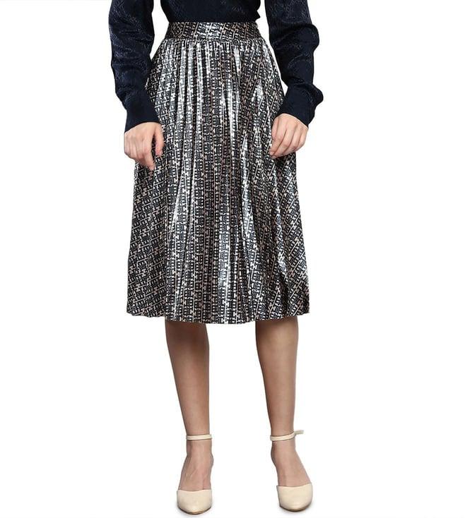 tommy hilfiger multicolor logo flare fit skirt