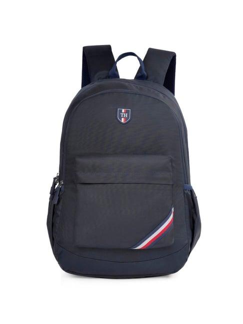 tommy hilfiger nadal navy polyester solid laptop backpack - 31 ltrs