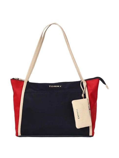 tommy hilfiger navy & red anastasia ii shoulder bag