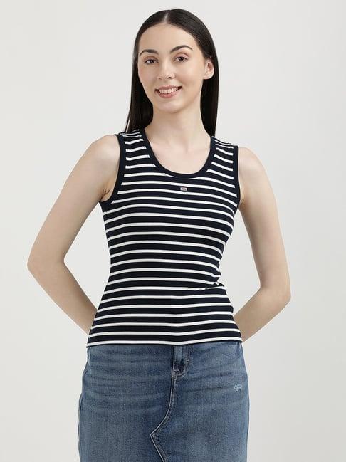 tommy hilfiger navy & white striped top