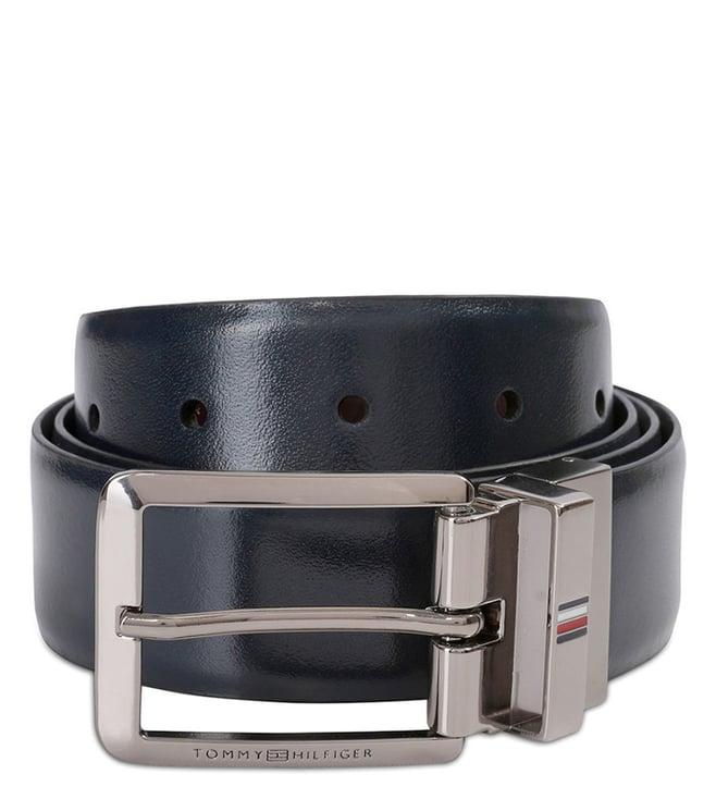 tommy hilfiger navy & wine keeney reversible leather belt