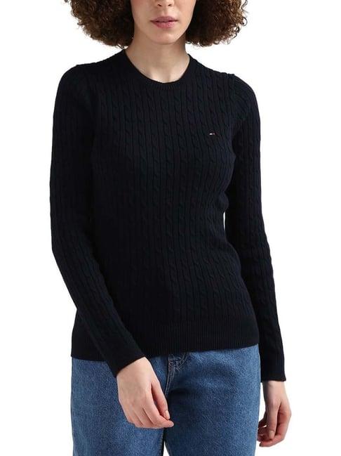 tommy hilfiger navy blue cotton sweater