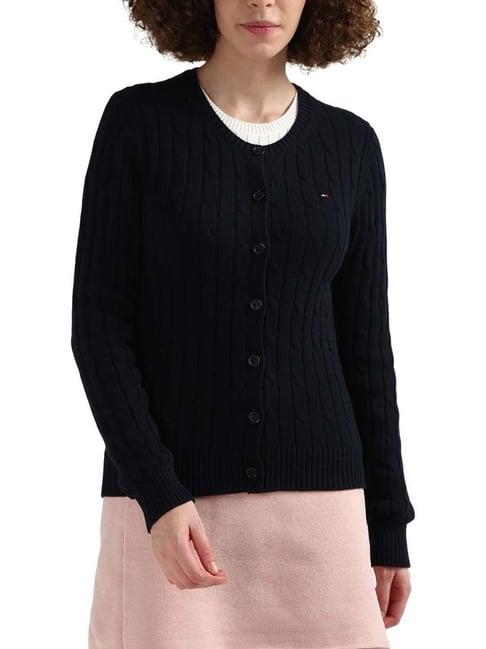 tommy hilfiger navy blue cotton sweater