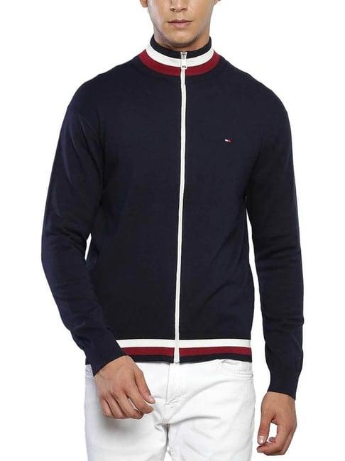 tommy hilfiger navy cotton relaxed fit sweater