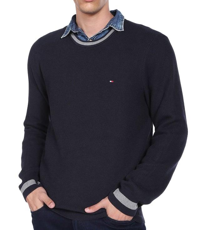 tommy hilfiger navy custom fit sweater