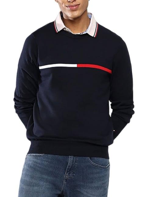 tommy hilfiger navy custom fit sweater