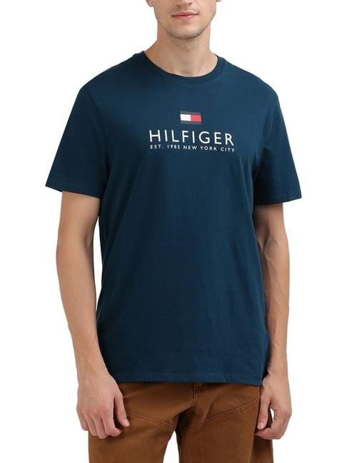 tommy hilfiger navy logo regular fit t-shirt