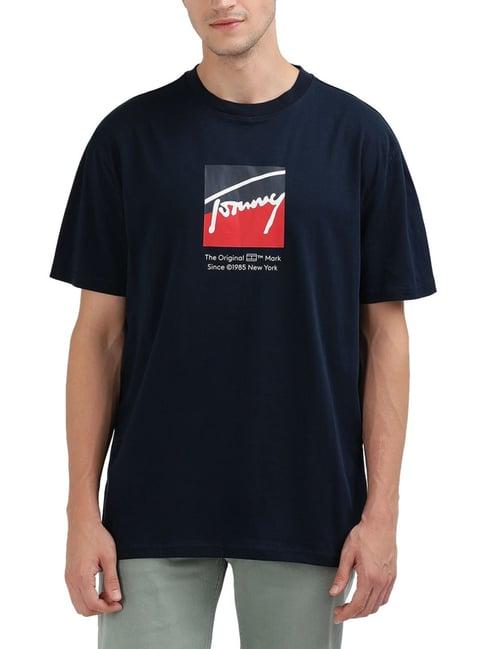 tommy hilfiger navy logo regular fit t-shirt