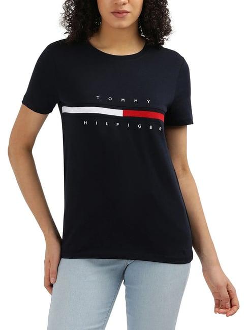 tommy hilfiger navy logo regular fit t-shirt