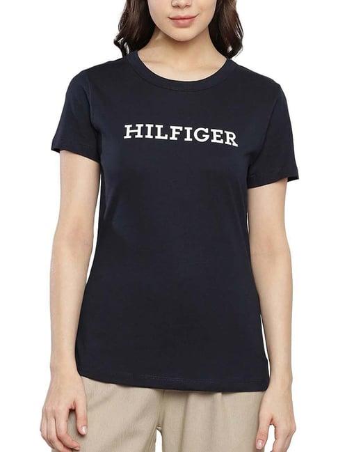 tommy hilfiger navy printed slim fit t-shirt