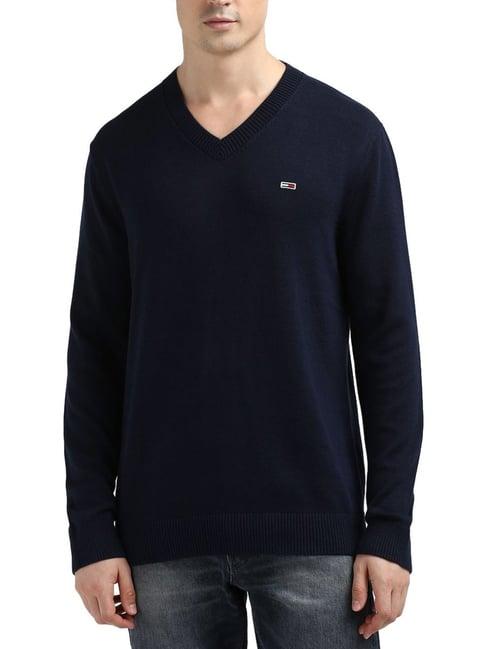 tommy hilfiger navy slim fit sweater