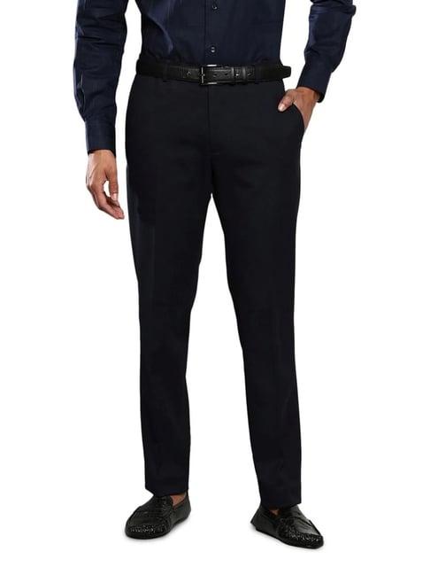 tommy hilfiger navy straight fit trousers