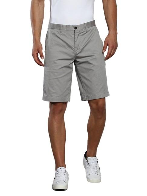 tommy hilfiger october grey cotton regular fit shorts